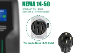 40Amp EV Charger Level 2, 25ft NEMA 14-50 9.6KW Portable Electric Vehicle Charging Station - Image 4